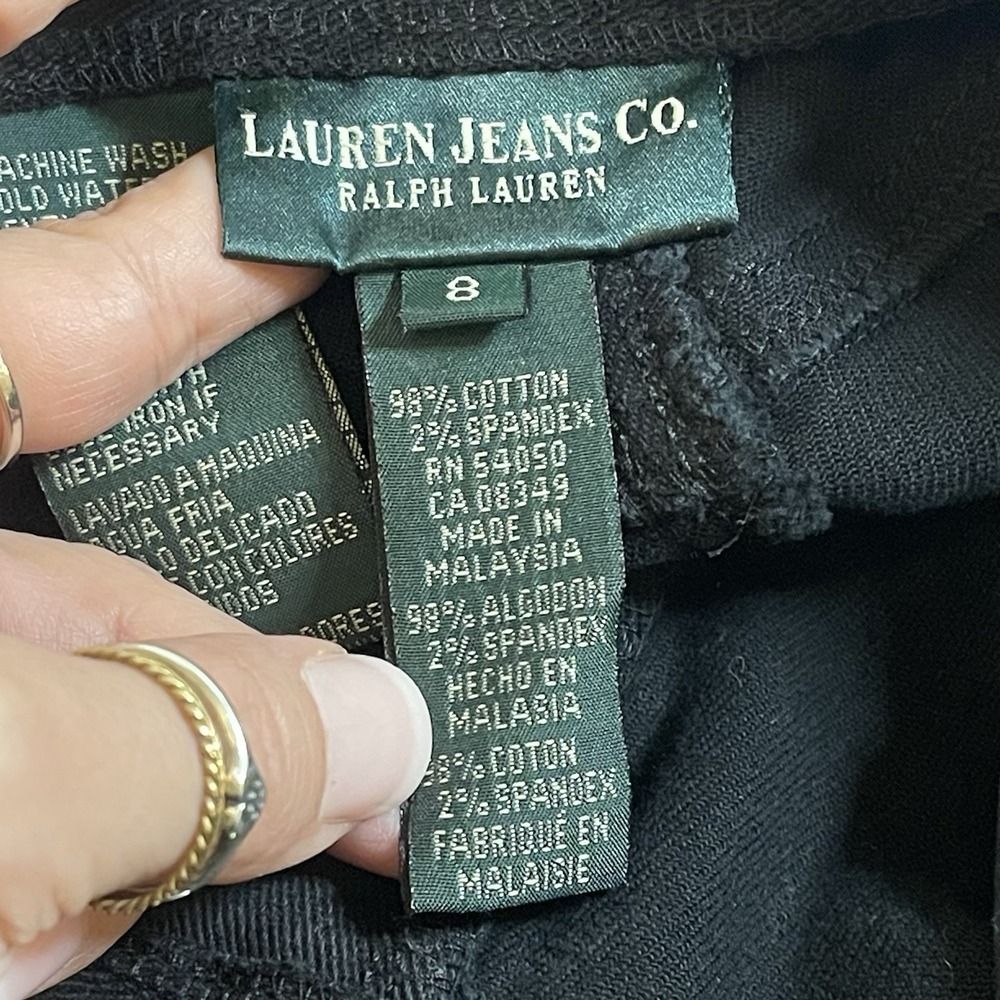 Lauren Ralph Lauren Vintage Black Midi Long Denim Skirt Women's Sz 8 - Picture 13 of 16